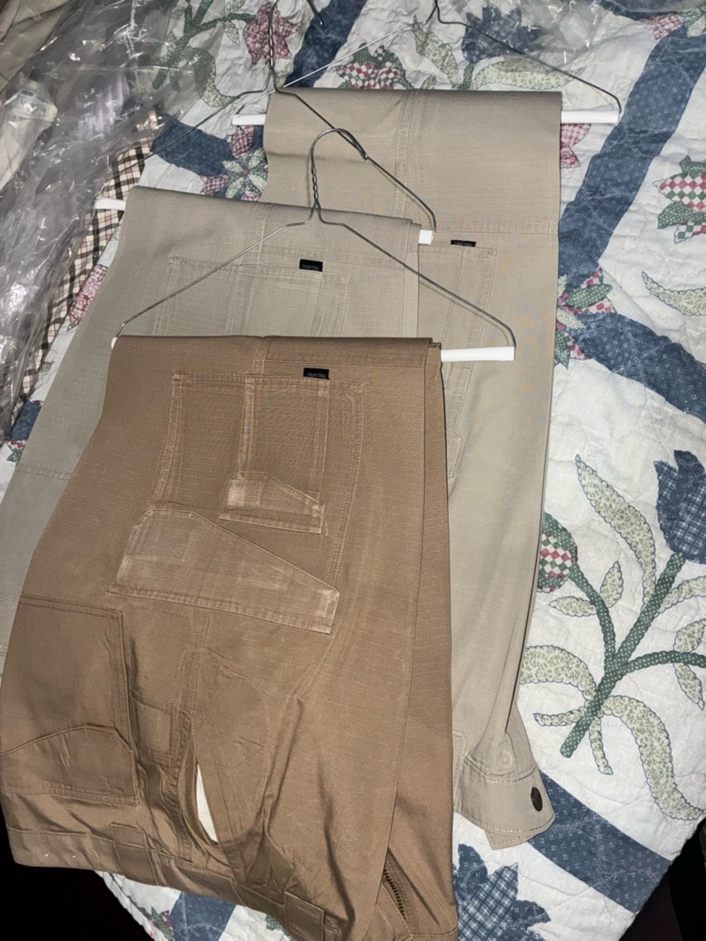 Two Utility Pants in Brown and Beige
